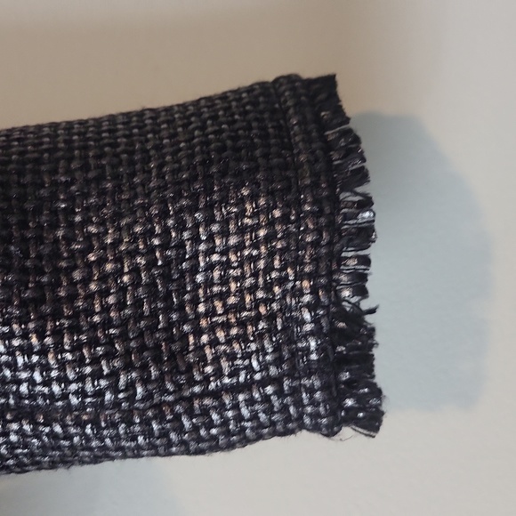 BANANA REPUBLIC Black Silver Gunmetal Metallic Tweed Moto Jacket - Picture 4 of 12